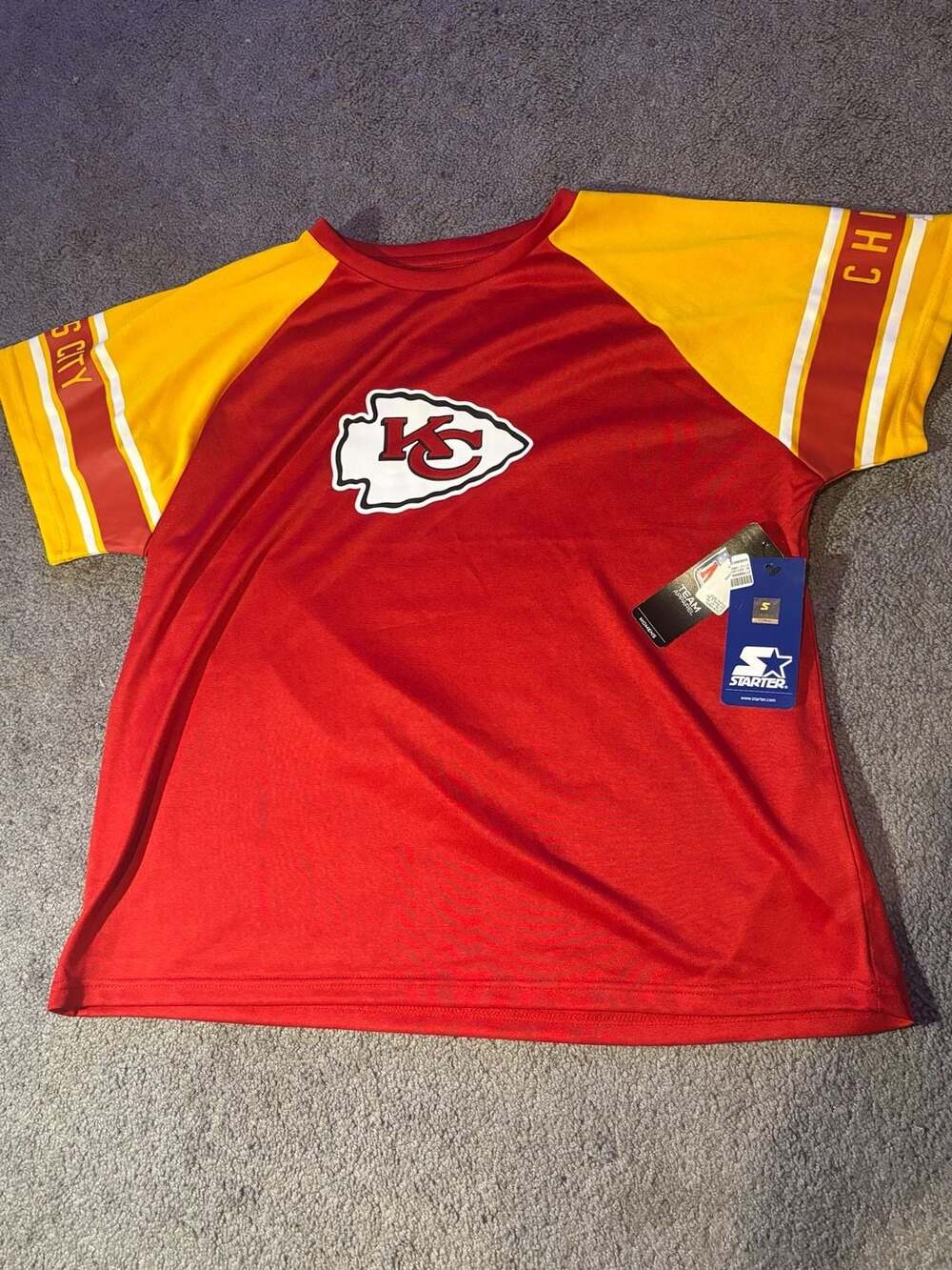 NWT Kansas City Chiefs Starter Women's XXL 1st Rounder Color Block Raglan Top